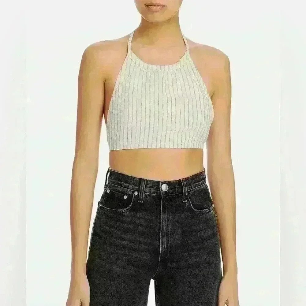 New! Rag & Bone Stripe Denim Halter Top. - image 1